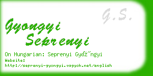 gyongyi seprenyi business card